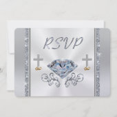 Cartes de réponse RSVP en diamant chrétien personn (Devant)