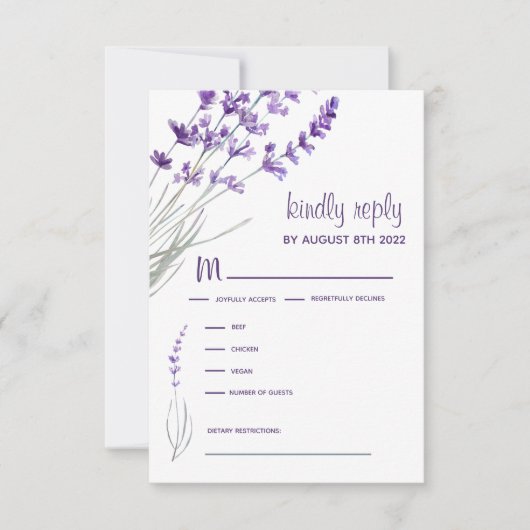 Cartes de réponse RSVP faire-part de mariage (Devant)