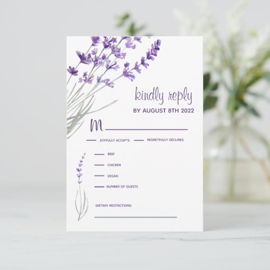Cartes de réponse RSVP faire-part de mariage (Debout devant)