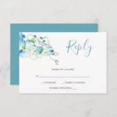 Cartes de réponse RSVP Fleur d'orchidée à l'aquare (Devant / Derrière)