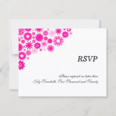 Cartes de réponse RSVP Fleurs magenta jolies (Devant)