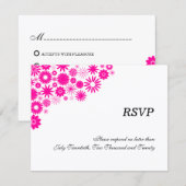 Cartes de réponse RSVP Fleurs magenta jolies (Devant / Derrière)