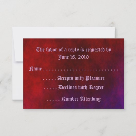Cartes de réponse RSVP Gothic Heart (Devant)