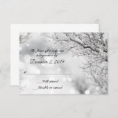 Cartes de réponse RSVP Hiver avec neige et glace é (Devant / Derrière)