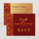 Cartes de réponse RSVP - Invitations de mariage d' (Devant / Derrière)