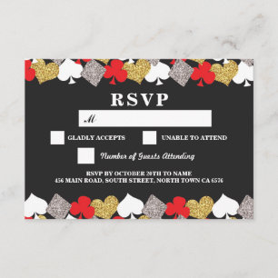 Cartes de réponse RSVP Mariage Casino Las Vegas