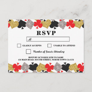 Cartes de réponse RSVP Mariage Casino Las Vegas