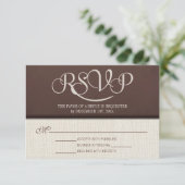 Cartes de réponse RSVP Mocha Rustique Linen (Debout devant)