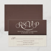 Cartes de réponse RSVP Mocha Rustique Linen (Devant / Derrière)