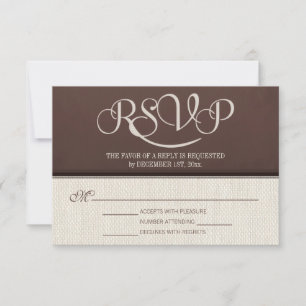 Cartes de réponse RSVP Mocha Rustique Linen