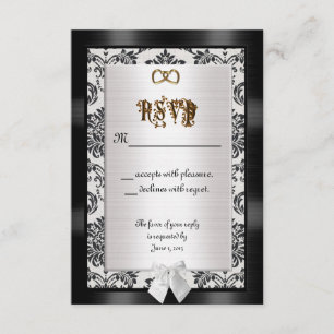 Cartes de réponse RSVP noir et blanc