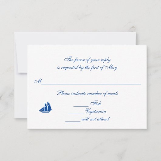 Cartes de réponse/RSVP "On the Sea" (Devant)