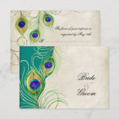 Cartes de réponse RSVP Peacock Feathers (Devant / Derrière)