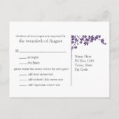 Cartes De Réponse RSVP Plum Et Blanc (Dos)