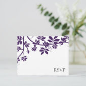 Cartes De Réponse RSVP Plum Et Blanc (Debout devant)