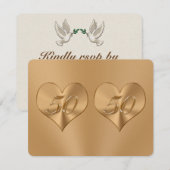 Cartes de réponse RSVP pour 50e anniversaire de ma (Devant / Derrière)