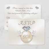 Cartes de réponse RSVP pour le 60e anniversaire de (Devant / Derrière)