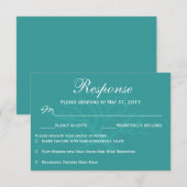 Cartes de réponse RSVP pour le corail de mer turqu (Devant / Derrière)