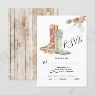 Cartes de réponse RSVP pour le menu Western Cowboy