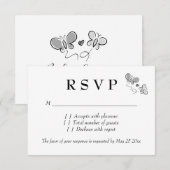 Cartes de réponse RSVP pour mariage au printemps (Devant / Derrière)