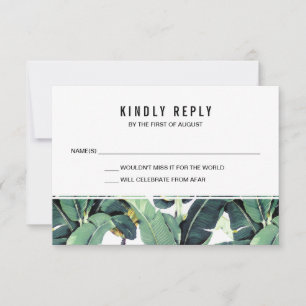 Cartes de réponse RSVP pour mariage de plantation