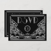 Cartes de réponse RSVP pour mariage de style Gatsb (Devant / Derrière)