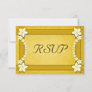Cartes de réponse RSVP pour mariage floral en or r