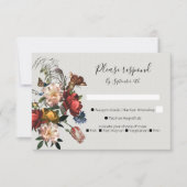 Cartes de réponse RSVP pour mariage floral Rembran (Devant)