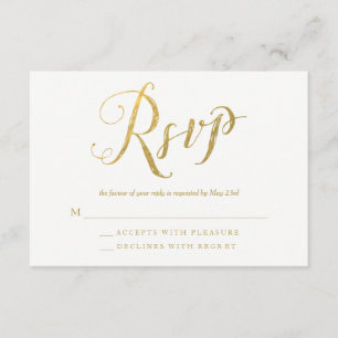 Cartes de réponse RSVP pour mariages élégants M. &