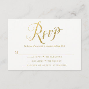 Cartes de réponse RSVP pour mariages élégants M. &