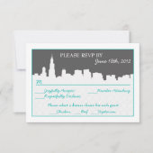 Cartes de réponse RSVP pour paysage urbain moderne (Devant)