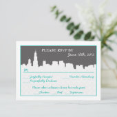 Cartes de réponse RSVP pour paysage urbain moderne (Debout devant)