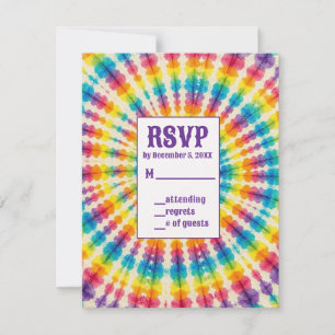 Cartes de réponse RSVP Psychedeliques Tie Dye