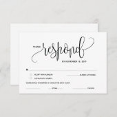 Cartes de réponse, RSVP, réponse incluse (Devant / Derrière)