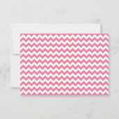Cartes de réponse RSVP rose et blanc Chevron (Dos)