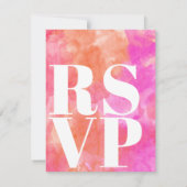 Cartes de réponse RSVP rose et orange pour QR Code (Dos)