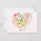 Cartes de réponse RSVP Rose Rose Douce (Devant)