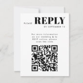 Cartes de réponse RSVP simples noir et blanc pour (Devant)