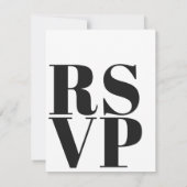 Cartes de réponse RSVP simples noir et blanc pour (Dos)