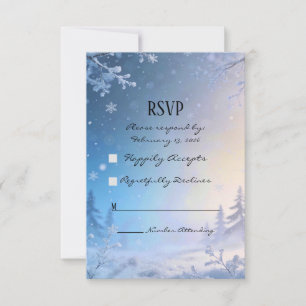 Cartes de réponse RSVP Soft Winter Daydream