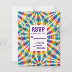 Cartes de réponse RSVP Tie Dye Psychedéliques