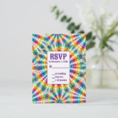 Cartes de réponse RSVP Tie Dye Psychedéliques (Debout devant)