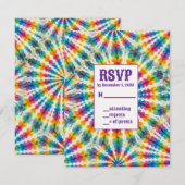 Cartes de réponse RSVP Tie Dye Psychedéliques (Devant / Derrière)