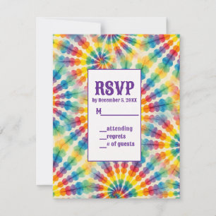 Cartes de réponse RSVP Tie Dye Psychedéliques