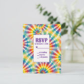 Cartes de réponse RSVP Tie Dye Psychedéliques (Debout devant)