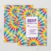 Cartes de réponse RSVP Tie Dye Psychedéliques (Devant / Derrière)