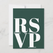 Cartes de réponse RSVP vert émeraude pour code QR (Dos)