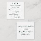 Cartes de réponse RSVP vert et blanc de Baylor (Devant / Derrière)