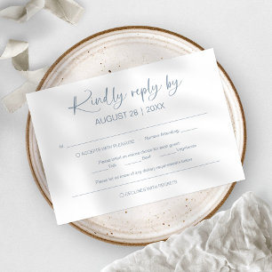 Cartes de réponse simple minimaliste pour mariage