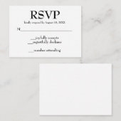Cartes de réponse simples pour mariage (Devant / Derrière)